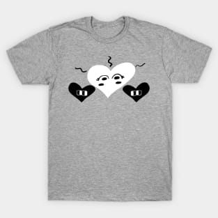 black and white hearts T-Shirt